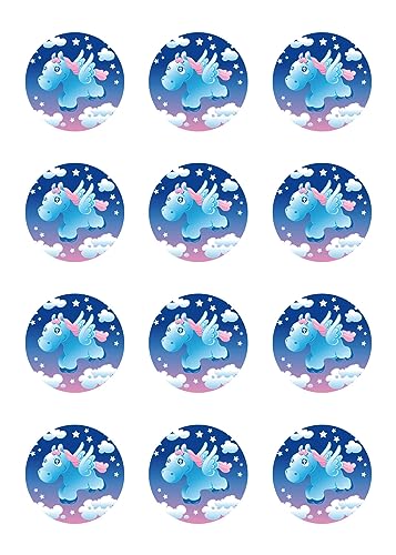 sales-world24 Muffinaufleger Cupcakes Muffins Zuckerpapier Kindergeburtstag Pferd Prinzessin Fee Fantasy FT01 von sales-world24