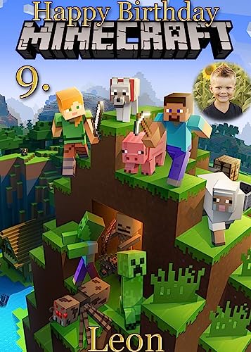 sales-world24 Tortenaufleger Fototorte Tortenbild Gamer Minecraft Pixel TNT MCR02 (Zuckerpapier) DIN A4 mit Foto von sales-world24