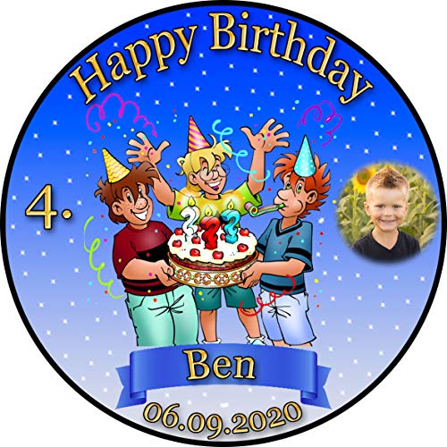 Tortenaufleger Fototorte Tortenbild Kindergeburtstag Die drei ??? Kids D3F01 (Zuckerpapier) Rund 20 cm Ø mit Foto von sales-world24