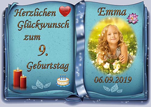 Tortenaufleger Fototorte Tortenbild zum Geburtstag Buchform DIN A4 G26 (Zuckerpapier) von sales-world24