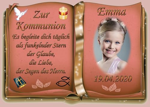 Tortenaufleger Fototorte Tortenbild zur Kommunion Buchform DIN A5 K32 von sales-world24