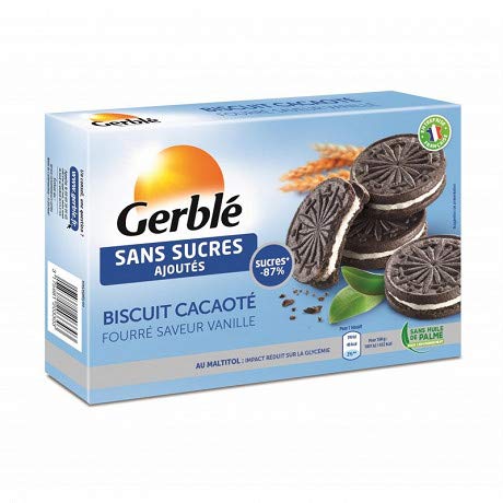 Gerblé - Chocolatey Cookie Vanille ohne Zusatz von Zucker 176G - Lot De 4 - Preis pro Los - Schnelle Lieferung von salziger Snack