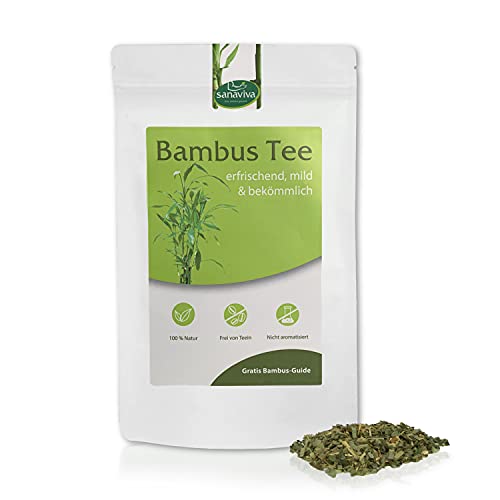 Bambustee 100g loser Kräutertee ohne Teein und Koffein von sanaviva, ein Grün - Tee frei von künstlichen Zusatzstoffen von sanaviva