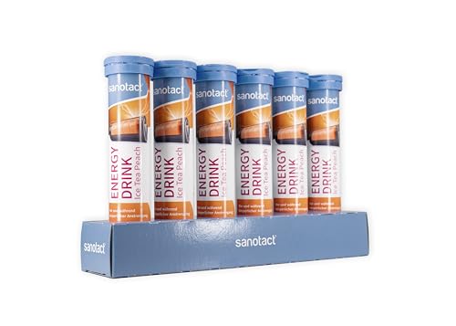 sanotact Energy Drink Brausetabletten Eistee Pfirsich 6 X 20 Stück – Taurin + Koffein + B-Vitamine – Zuckerfrei & Kalorienfrei – Für Energie, Ausdauer & Fokus – Vegan & Laktosefrei sanotact Energy Drink Brausetabletten Eistee Pfirsich 6 X 20 Stück – Taurin + Koffein + B-Vitamine – Zuckerfrei & Kalorienfrei – Für Energie, Ausdauer & Fokus – Vegan & Laktosefrei von sanotact