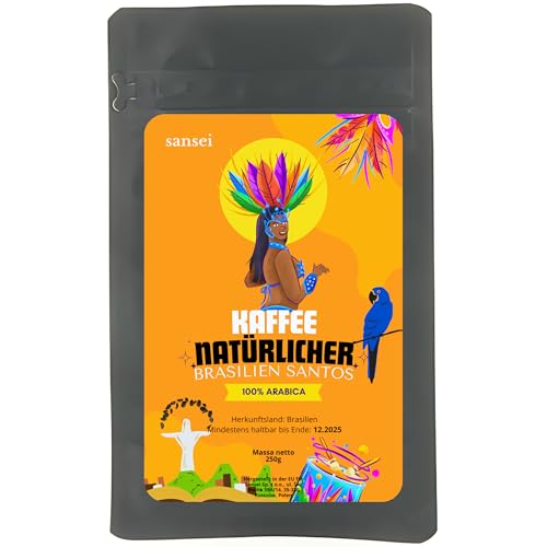 Natürlicher Bohnenkaffee 100% ARABICA SANTOS Brasilien 250g - Sansei Premium Natürlicher Bohnenkaffee 100% ARABICA SANTOS Brasilien 250g - Sansei Premium von sansei