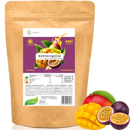 SANSEI Götterspeise 350g bis zu 50 Portionen - Zuckerfrei, Glutenfrei, ohne Fett, keine Kohlenhydrate (Mango-Maracuja) SANSEI Götterspeise 350g bis zu 50 Portionen - Zuckerfrei, Glutenfrei, ohne Fett, keine Kohlenhydrate (Mango-Maracuja) von sansei