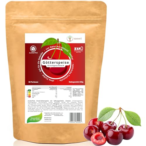 SANSEI Götterspeise 350g bis zu 50 Portionen - Zuckerfrei, Glutenfrei, ohne Fett, keine Kohlenhydrate (Kirsche) SANSEI Götterspeise 350g bis zu 50 Portionen - Zuckerfrei, Glutenfrei, ohne Fett, keine Kohlenhydrate (Kirsche) von sansei