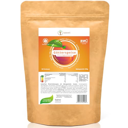 SANSEI Götterspeise 350g bis zu 50 Portionen - Zuckerfrei, Glutenfrei, ohne Fett, keine Kohlenhydrate (Pfirsich) SANSEI Götterspeise 350g bis zu 50 Portionen - Zuckerfrei, Glutenfrei, ohne Fett, keine Kohlenhydrate (Pfirsich) von sansei