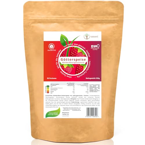 SANSEI Götterspeise 350g bis zu 50 Portionen - Zuckerfrei, Glutenfrei, ohne Fett, keine Kohlenhydrate (Walderbeere) SANSEI Götterspeise 350g bis zu 50 Portionen - Zuckerfrei, Glutenfrei, ohne Fett, keine Kohlenhydrate (Walderbeere) von sansei