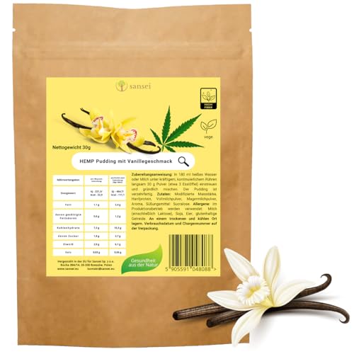 SANSEI Protein Pudding Hanf 30g - Ohne Zuckerzusatz, FIT, Glutenfrei, Ballaststoffe (Vanille) SANSEI Protein Pudding Hanf 30g - Ohne Zuckerzusatz, FIT, Glutenfrei, Ballaststoffe (Vanille) von sansei