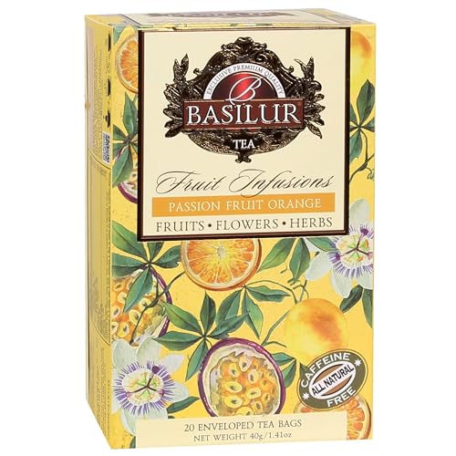 BASILUR Fruit Infusions - Entkoffeinierter Früchtetee mit Passionsfrucht-, Mandarinen- und Zitrusgeschmack, Beutel 20 x 2 g (1) von sarcia.eu