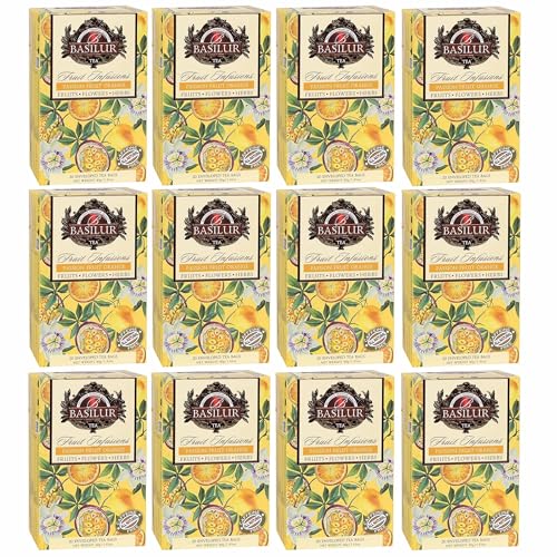 BASILUR Fruit Infusions - Entkoffeinierter Früchtetee mit Passionsfrucht-, Mandarinen- und Zitrusgeschmack, Beutel 20 x 2 g (12) von sarcia.eu