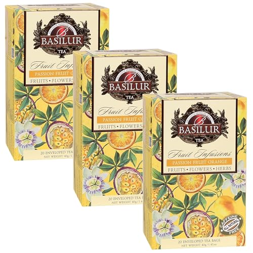 BASILUR Fruit Infusions - Entkoffeinierter Früchtetee mit Passionsfrucht-, Mandarinen- und Zitrusgeschmack, Beutel 20 x 2 g (3) von sarcia.eu