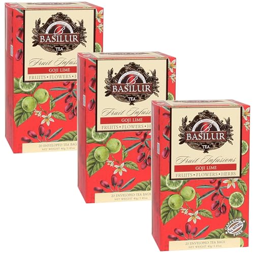 BASILUR Fruit Infusions - Entkoffeinierter Früchtetee mit natürlichem Goji-, Limetten- und Zitrusaroma, Beutel 20 x 2 g (3) von sarcia.eu