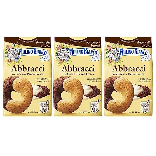 MULINO BIANCO Abbracci knusprige italienische Kekse mit Butter- und Kakaogeschmack 350g x 3 pakete (Abbracci, x3) von sarcia.eu