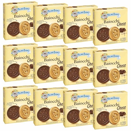 MULINO BIANCO Baiocchi Choco - Italienische Kekse mit Schokoladenfüllung 144g x 12 Pakete MULINO BIANCO Baiocchi Choco - Italienische Kekse mit Schokoladenfüllung 144g x 12 Pakete von sarcia.eu