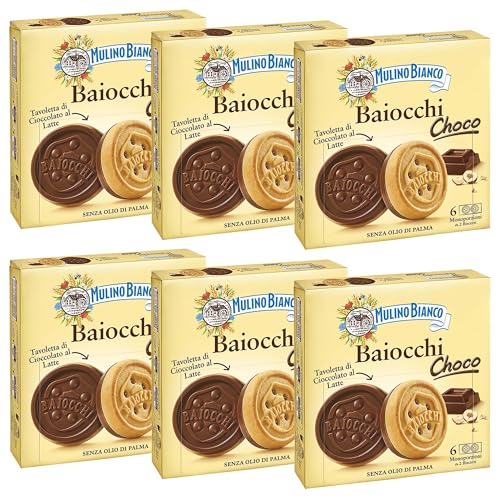 MULINO BIANCO Baiocchi Choco - Italienische Kekse mit Schokoladenfüllung 144g x 6 Pakete MULINO BIANCO Baiocchi Choco - Italienische Kekse mit Schokoladenfüllung 144g x 6 Pakete von sarcia.eu