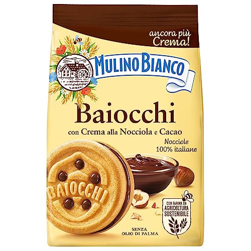 MULINO BIANCO Baiocchi - Mürbeteiggebäck mit Haselnusscreme und Kakao 260g (Kakao, x1) von sarcia.eu