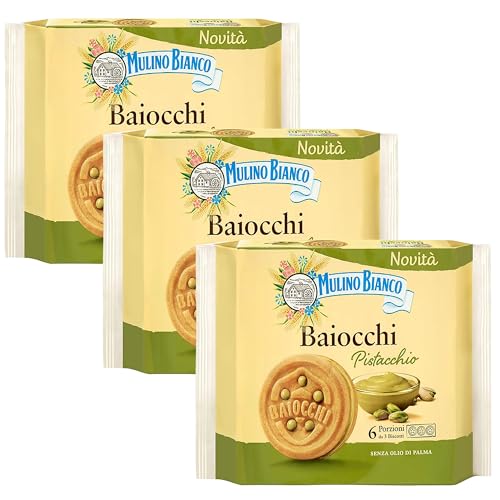 MULINO BIANCO Baiocchi Pistacchio - Kekse mit Pistazienfüllung 168g x 3 Pakete MULINO BIANCO Baiocchi Pistacchio - Kekse mit Pistazienfüllung 168g x 3 Pakete von sarcia.eu