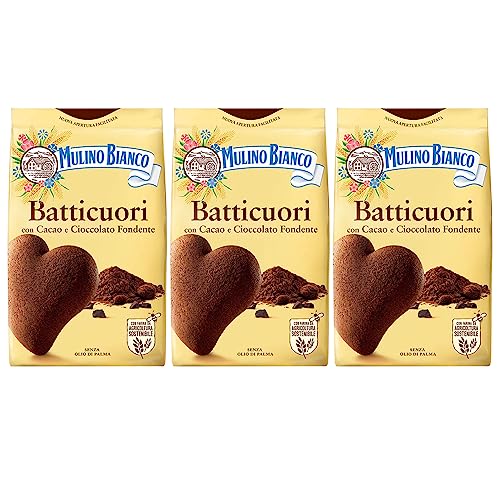 MULINO BIANCO Batticuori Italienisches Mürbegebäck Kakao Kekse 350g x 3 pakete (Batticuori, x3) von sarcia.eu
