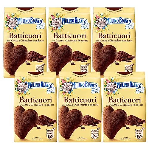 MULINO BIANCO Batticuori Italienisches Mürbegebäck Kakao Kekse 350g x 6 pakete (Batticuori, x6) von sarcia.eu