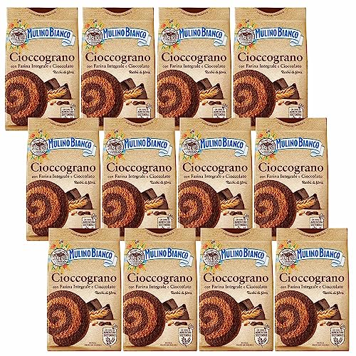 MULINO BIANCO Cioccograno Italienisches Mürbegebäck aus Vollkornmehl und dunkler Schokolade 330g x 12 pakete (Cioccograno, x12) von sarcia.eu