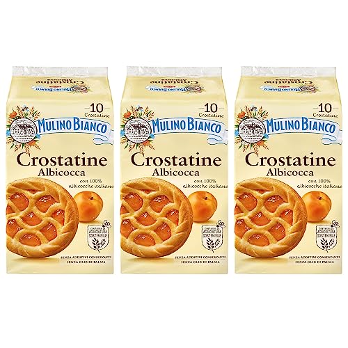 MULINO BIANCO Crostatine Albicocca - Italienisches Gebäck, Mini-Aprikosentörtchen 400g x 3 Pakete (Aprikose, x3) von sarcia.eu