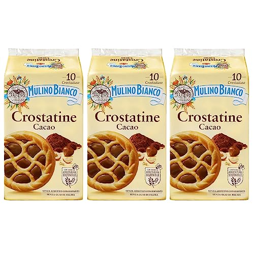 MULINO BIANCO Crostatine Cacao - Italienische Kekse, Mini-Törtchen mit Kakaocreme und Haselnüssen 400g x 3 Pakete (Cacao, x3) von sarcia.eu