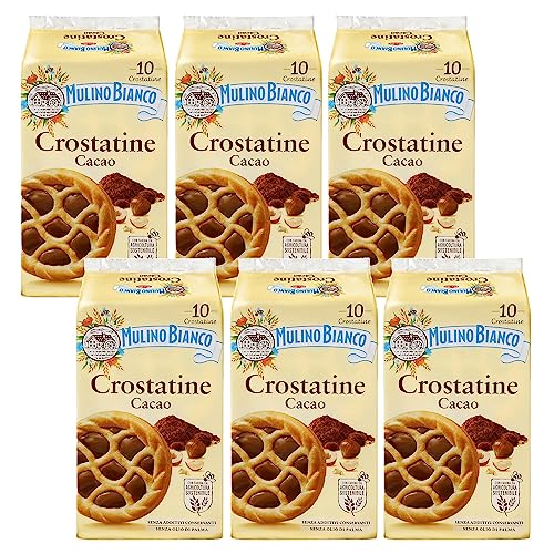 MULINO BIANCO Crostatine Cacao - Italienische Kekse, Mini-Törtchen mit Kakaocreme und Haselnüssen 400g x 6 Pakete (Cacao, x6) von sarcia.eu