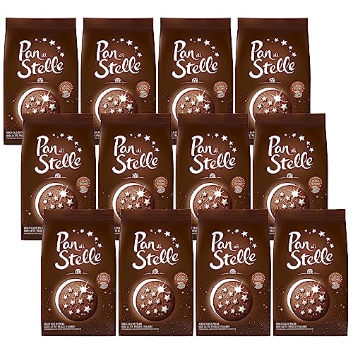 MULINO BIANCO Pan di stella - Italienische Schokoladenkekse mit gefrorenen Sternen 350g x 12 pakete (Pan di stella, x12) von sarcia.eu