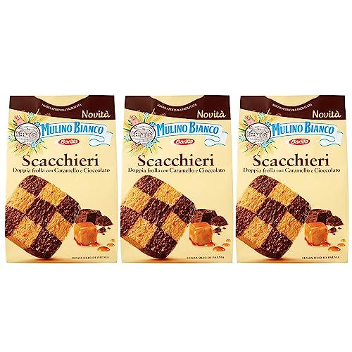MULINO BIANCO Scacchieri - Italienische Schokoladen- und Karamellkekse 300g x 3 pakete (Scacchieri, x3) von sarcia.eu