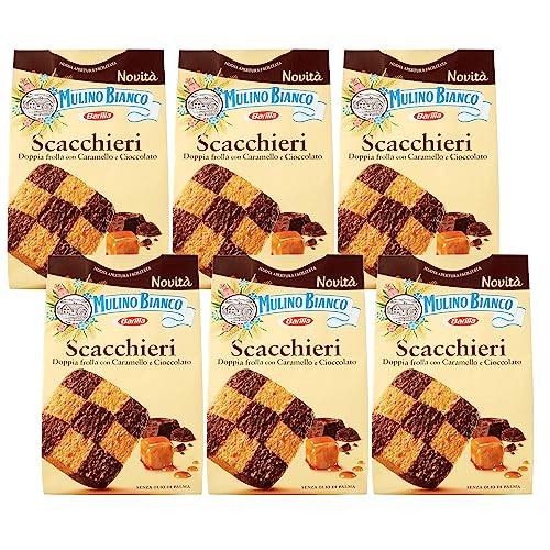 MULINO BIANCO Scacchieri - Italienische Schokoladen- und Karamellkekse 300g x 6 pakete (Scacchieri, x6) von sarcia.eu