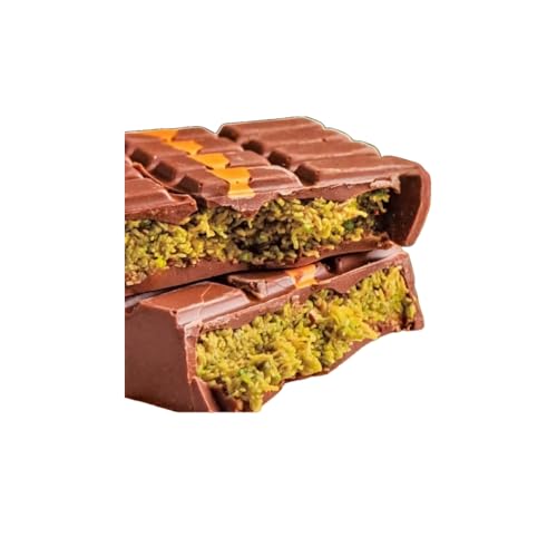 Dubai Breath Schokolade – Knuspriger Kadayıf mit Pistazien, Premium-Qualität, Handgemachte Dessert-Tafel,Halva, Süßigkeit 100g (1stück/100gr) von sayy