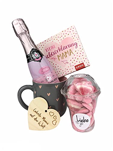 Geschenk für Mama - Sekt - besonderes Geschenk - graviertes Holzherz - Muttertag - Buch - Präsentkorb - Marshmallows - Tasse - Geschenk für Mama - Sekt - besonderes Geschenk - graviertes Holzherz - Muttertag - Buch - Präsentkorb - Marshmallows - Tasse - von schenken-24