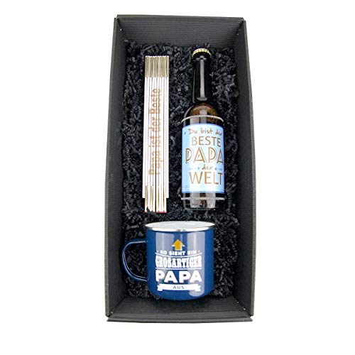 Geschenkbox für Papa - Vatertag - Bier - persönliches Geschenk - Becher - Zollstock - Geburtstag - Handwerker von schenken-24