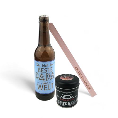 Geschenkset - Biermotiv zum auswählen - Grillgewürz -Grillzange personalisiert - Geburtstagsgeschenk - Männer - BBQ -, Bier:Papa, Grillzange:Mann mit Grill sucht Frau mit Kohle Geschenkset - Biermotiv zum auswählen - Grillgewürz -Grillzange personalisiert - Geburtstagsgeschenk - Männer - BBQ -, Bier:Papa, Grillzange:Mann mit Grill sucht Frau mit Kohle von schenken-24