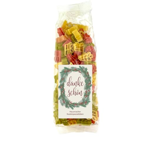 1x 250 gr. Nudeln/Weihnachten/Geschenk/Kundengeschenk/Motiv: dankeschön (Weihnachten) von schenken-24