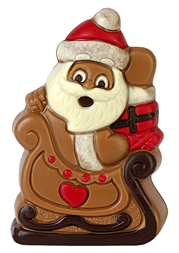 1 x 50 gr. Schokofigur, kleiner Weihnachtsmann mit Schlitten von schenken-24