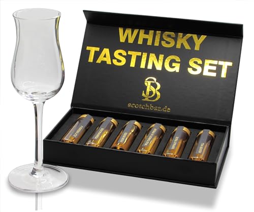 Einsteiger Whisky Tasting Set | Bourbon aus den USA | in edler Geschenkbox mit Magnetverschluss inklusive mundgeblasenes Tasting-Glas von scotchbar