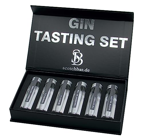 Premium Gin Tasting Set - mit Tasting-Set-Flyer - in edler Geschenkbox mit Magnetverschluss von scotchbar