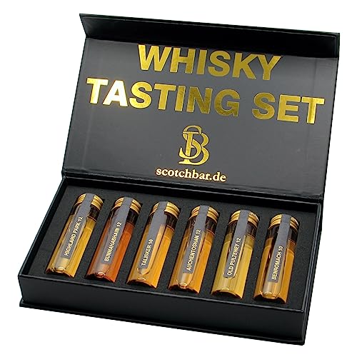 Premium Whisky Tasting Set | Scotch Single Malt | 10 Jahre und älter | in edler Geschenkbox mit Magnetverschluss von scotchbar