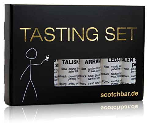 Whisky Tasting Set Inseln 10+ Jahre Scotch Single Malt in edler Geschenkverpackung von scotchbar