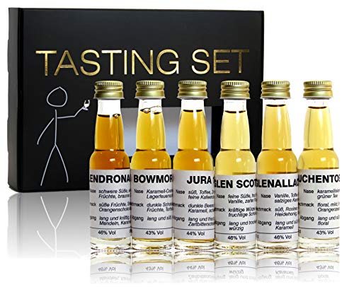 Whisky Tasting Set Whiskyregionen 18 Jahre Scotch Single Malt in edler Geschenkverpackung von scotchbar