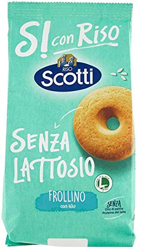 3x Riso Scotti Frollino con riso senza lattosio Shortbread Kekse mit Reis laktosefrei 350g biscuits cookies 100% italienische Kekse von Riso Scotti