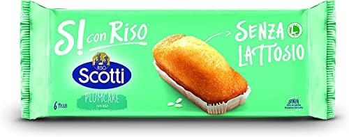 3x Riso Scotti PlumCake con Riso Senza Lattosio Pflaumenkuchen mit Reis laktosefrei ( 6 x 31,7g ) 190g kuchen ohne Palmöl ohne Milchproteine von Riso Scotti