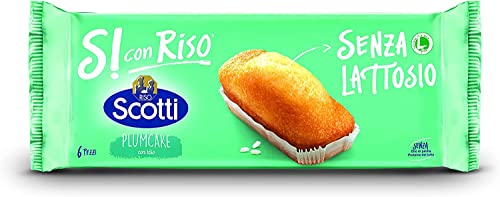 3x Riso Scotti PlumCake con Riso Senza Lattosio Pflaumenkuchen mit Reis laktosefrei ( 6 x 31,7g ) 190g kuchen ohne Palmöl ohne Milchproteine von Riso Scotti