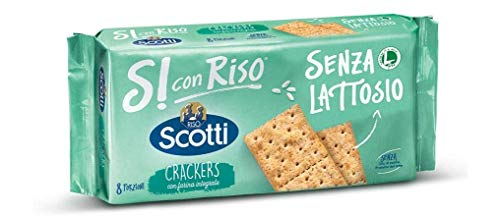 3x Scotti Riso Crackers Integrali senza lattosio Cracker mit Vollkornmehl laktosefrei ohne Milchproteine ohne Palmöl ( 8 x 31,25g ) 250g von Riso Scotti