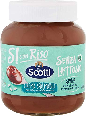 6x Riso Scotti - Si con Riso - Streichcreme mit Reis, Haselnüssen und Kakao - laktosefreie, glutenfreie, palmölfreie Schokoladencremes 400 gr von Riso Scotti