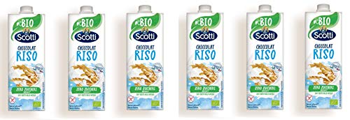 6x Scotti Chiccolat Riso Bevanda Biologica a Base di Riso Bio-Getränk auf Reisbasis 1000ml Softdrink Laktosefrei Glutenfrei Null zugesetzte Zucker Milchersatz von Riso Scotti
