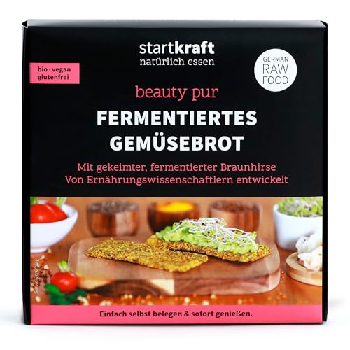 startkraft Fermentiertes Gemüsebrot 175g, Rohkost Brot mit fermentierter und gekeimter Braunhirse, vegan, glutenfrei von startkraft